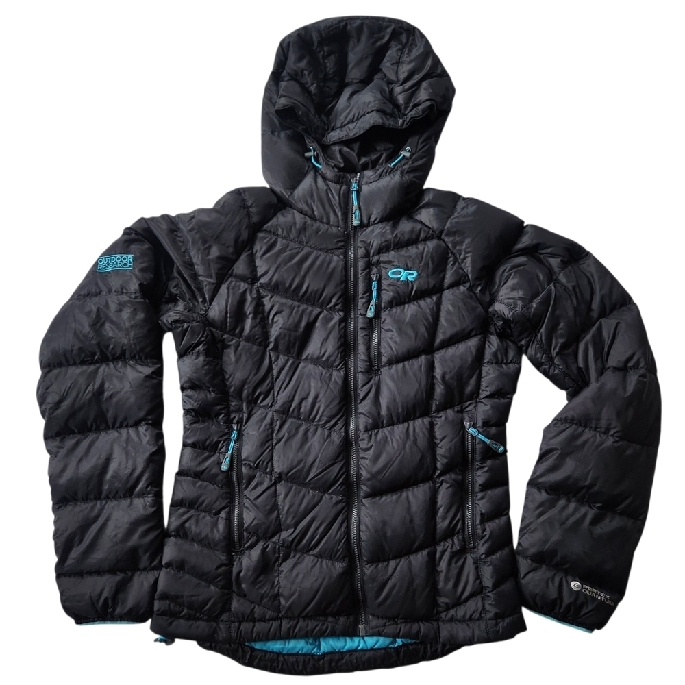 Outdoor Research Goose Down Sonata Hoody Full Zip Puffer Jacket Sz XS